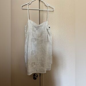 Target White Floral Dress with Spaghetti Straps